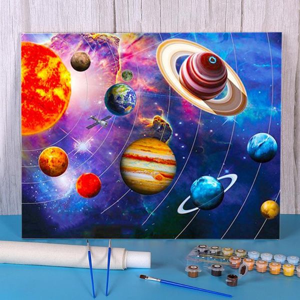 

paintings universe space landscape diy paint by numbers set acrylic paints 50*70 boards loft wall picture for handicraft