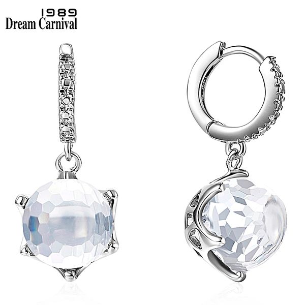 

dreamcarnival1989 selling special cut zircon drop earrings for woman clear white dazzling cz elegant wedding jewelry we3819w, Golden;silver