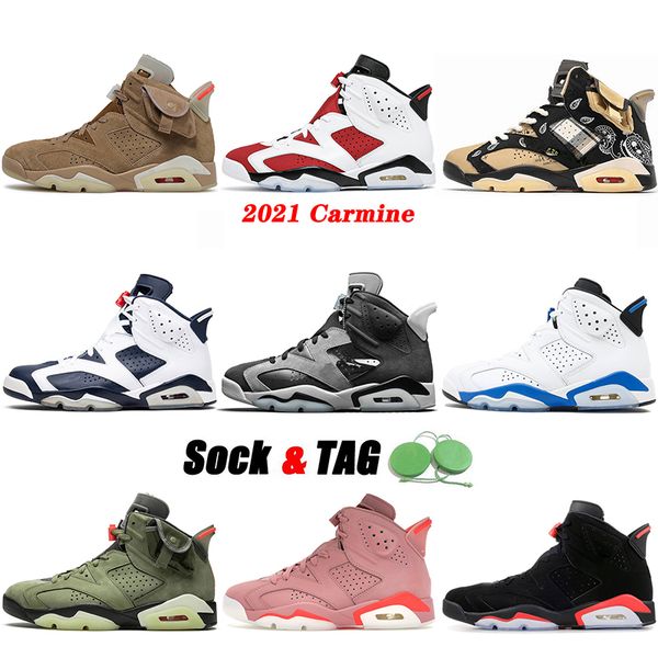 

2021 jumpman womens mens basketball shoes 6s carmine 6 quai unc british khaki black infrared cactus jack dmp glow hare retro trainers sneake, White;red