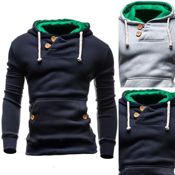 

men's hoodies & sweatshirts designer shape body long sleeve button fashion workout suit street wear tracksuit u9fg, Black
