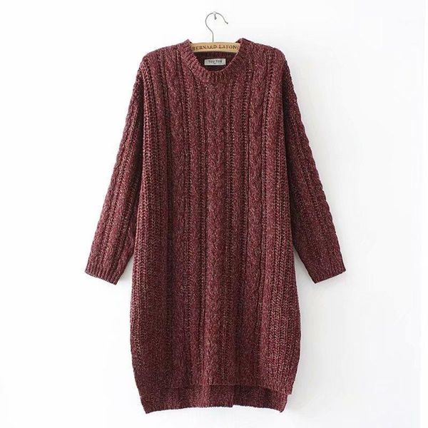 

plus size 2xl-4xl red grey women's thick sweaters casual vintage front short back long pullovers outerwear, White;black