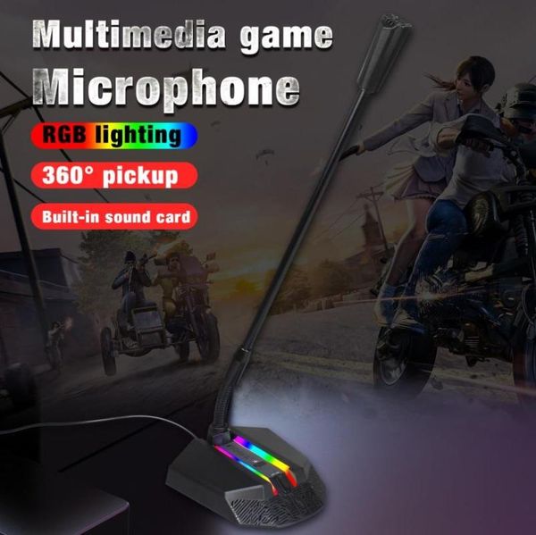 

computer voice rgb professional microphone gaming mic stand stream for conference audio system studio equipment microphones