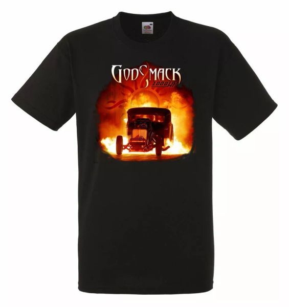 

godsmack 1000hp black mens t-shirt men rock band tee shirt, White;black