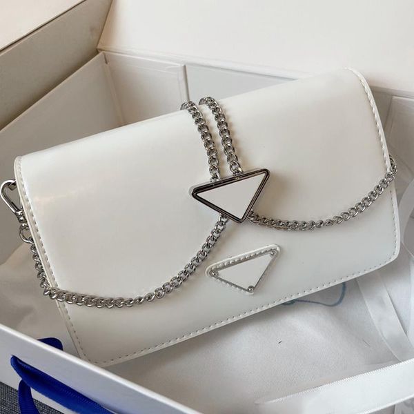 

evening bags retro solid color necklace decoration shiny leather shoulder bag ladies style multifunctional fashion messenger