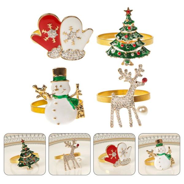 

napkin rings 4pcs festive xmas decor decorative christmas tree buckles