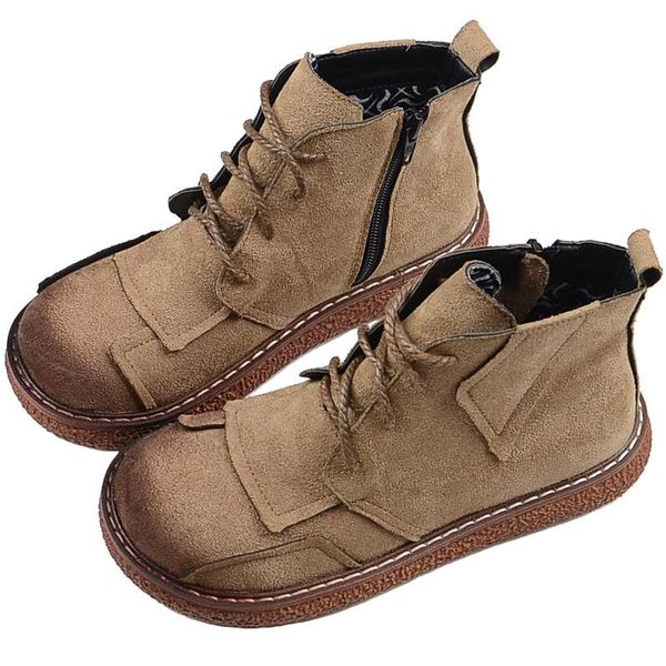 

boots 2021 spring and autumn mori female literary retro british style thick bottom big head handmade doll short, Black