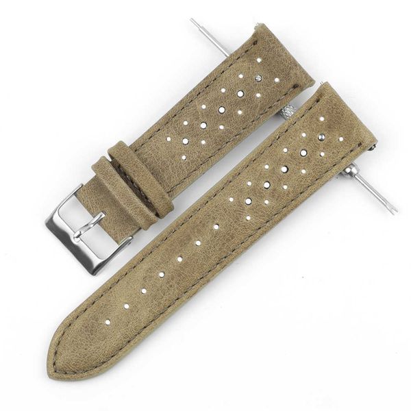 

onthelevel watch accessories leather strap watch bracelet retro watch band 18mm 20mm 22mm vintage light green #c h0915, Silver