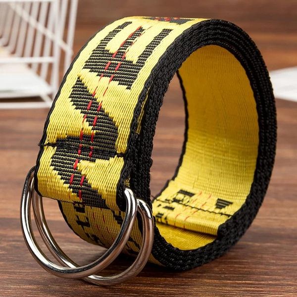 

belts canvas ow women fashion letter 200cm big size hip goth street jeans gifts, Black;brown