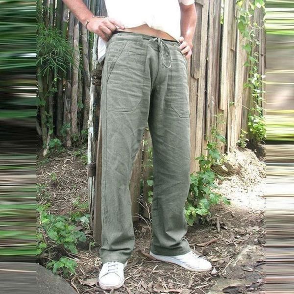 

men's pants men splicing printed overalls casual pocket sport work trouser solid color home travel bandage loose comfort, Black