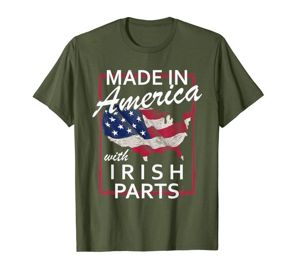 

made in america with irish parts gift shirt american ireland, White;black