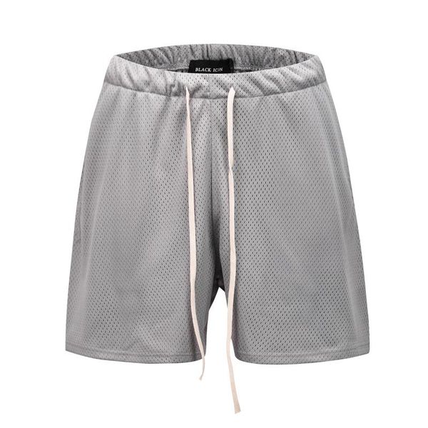 

men hip hop streetwear double layer mesh shorts men's, White;black