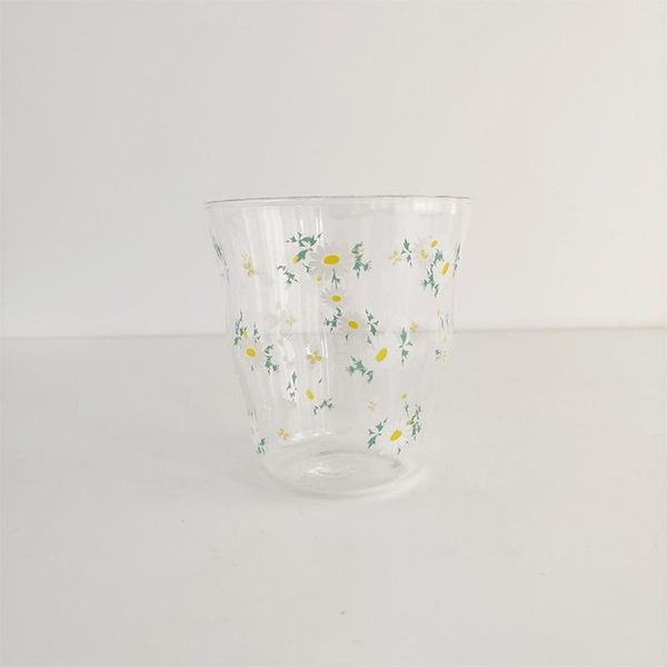 

wine glasses cute flower modern glass cups creative transparent milk drink coffee water carafe en verre kitchen dining bar de50yh