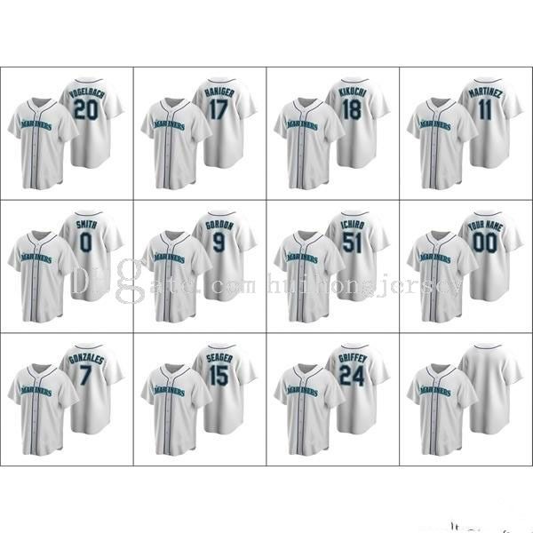 

seattler mariners men #24 ken griffey 51 ichiro suzuki 15 kyle seager 9 dee gordon custom women youth whiter replicar home jersey, Blue;black