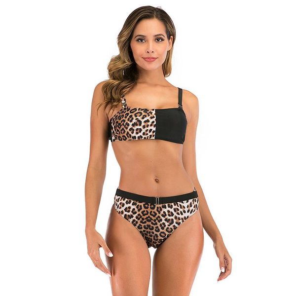 

stripe leopard print bikini set push up swimwear brazil biquni tropical beachwear swimsuit women bathing one-piece suits