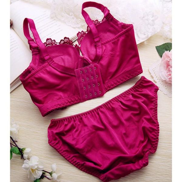 

bras sets women lingerie underwear push up bra set panties and cotton embroidery bralette, Red;black