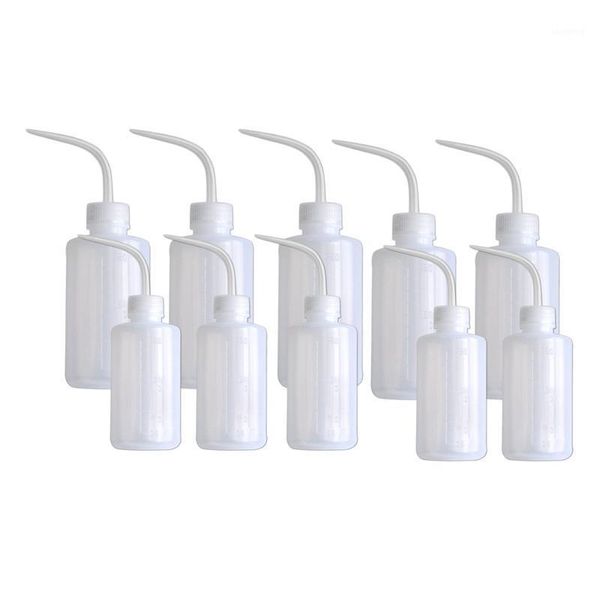 

storage bottles & jars 10pcs plastic washing bottle white head laboratory consumables bent tip pot
