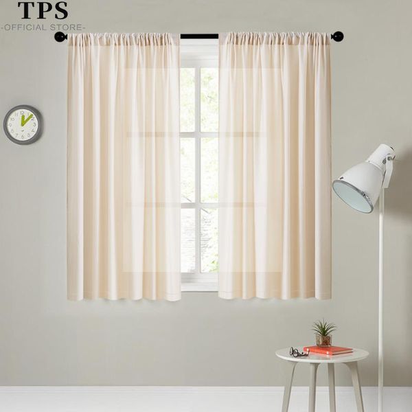 

semi transparent short curtains for kitchen half window living room solid voile curtain bedroom silk like drapes &