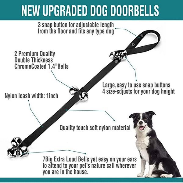 

pet rope training dog out alarm bell lanyard guide doorbell 1 piece adjustable collars & leashes