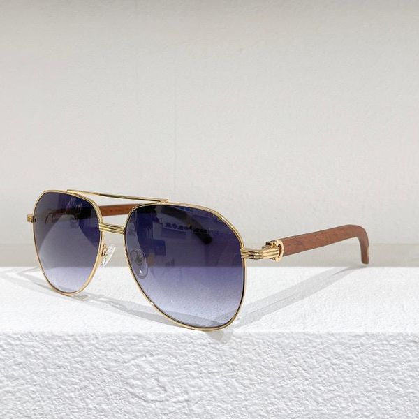 

sunglasses for men women summer 0272s style anti-ultraviolet retro plate metal oval frame wooden leg fashion eyeglasses random box, White;black
