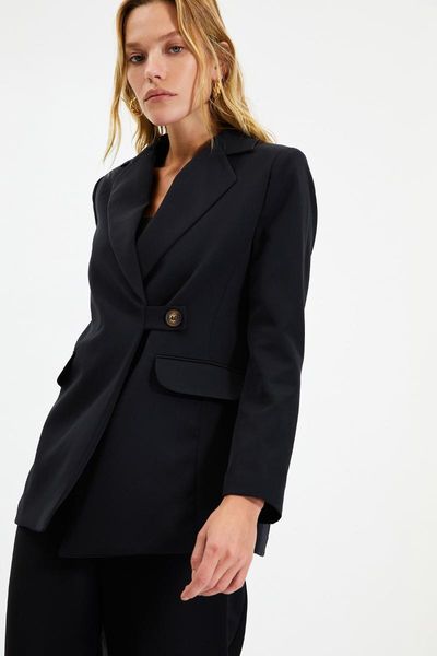 

women's jackets trendyol pocket detail ceket twoaw22ce0360, Black;brown