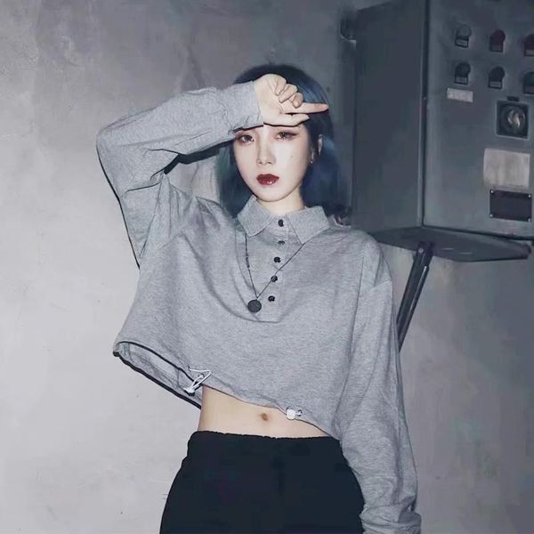 

women's hoodies & sweatshirts women collared cotton lounge crop sweatshirt with drawstring waist, Black