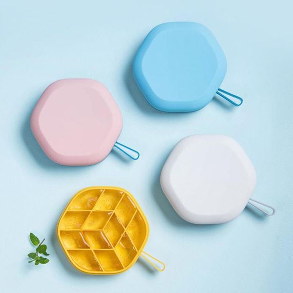 

kitchen storage & organization 2pcs silicone 12 cavity hexagon 3d ice mold diy popsicle mould cream makers box accessories for dessert