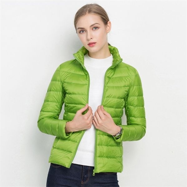 

ultra light white duck down jacket slim women winter puffer jacket portable windproof 211007, Black