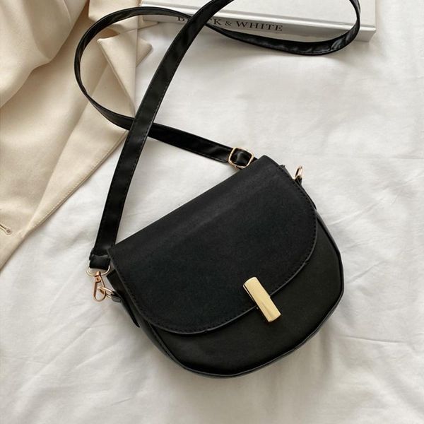 

fashion pure color mini 2021 winter leather women's designer handbag lock shoulder crossbody purses bags