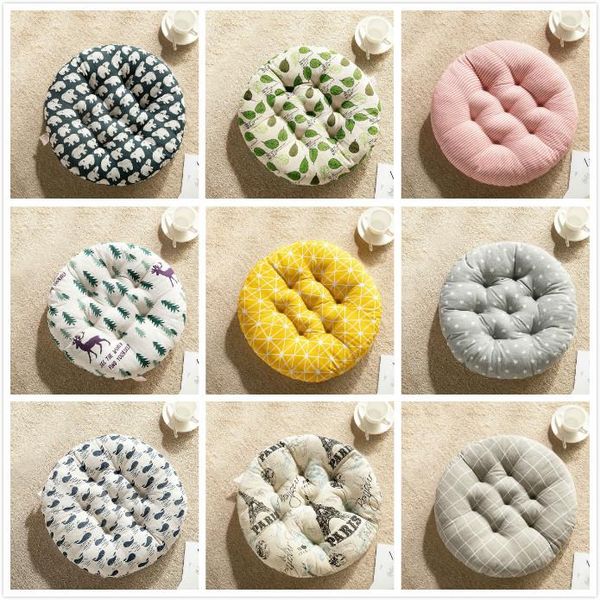 

cushion/decorative pillow round shape seat cushion printed thicken chair cotton linen soft sofa floor throw pillows home decoration textile