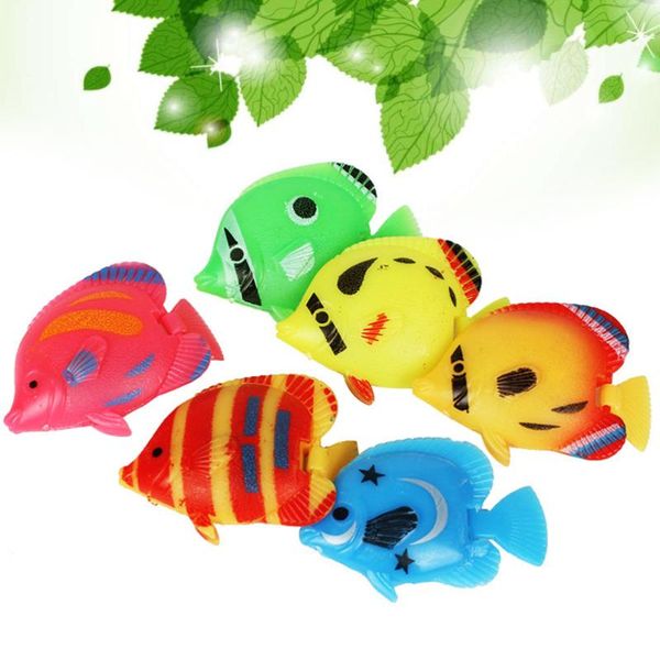 

20pcs fake fish lifelike artificial floating tropical fishes ornament decorations for aquarium tank (random color + random