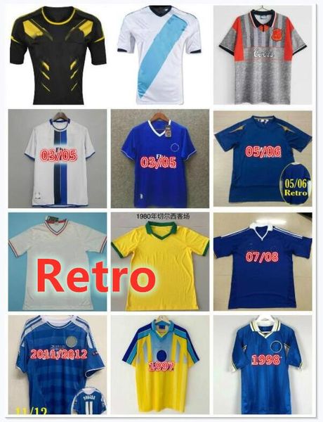 

03 05 06 2011 retro soccer jersey lampard torres drogba 11 12 terry david luiz mata football shirts shevchenko hasselbaink, Black;yellow