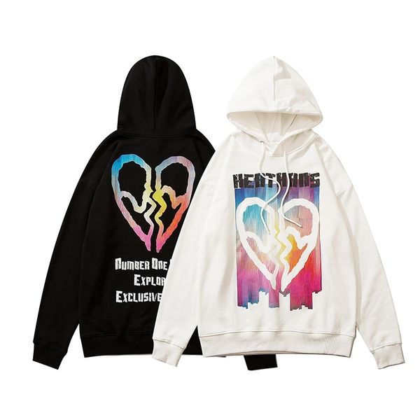 

2021 autumn winter printed long sleeve jacket street hip hop fashion brand loose hoodie men's sweater, Black