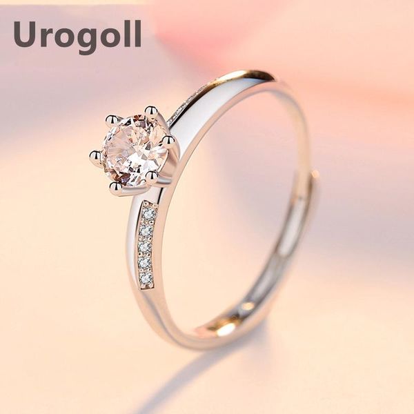 

wedding rings fashion for women pure 925 sterling silver ring jewelry accessories noble zircon rhinestone bridal, Slivery;golden