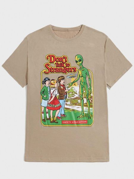 

romwe x stevenrhodes guys alien & slogan graphic tee g1df#, White;black
