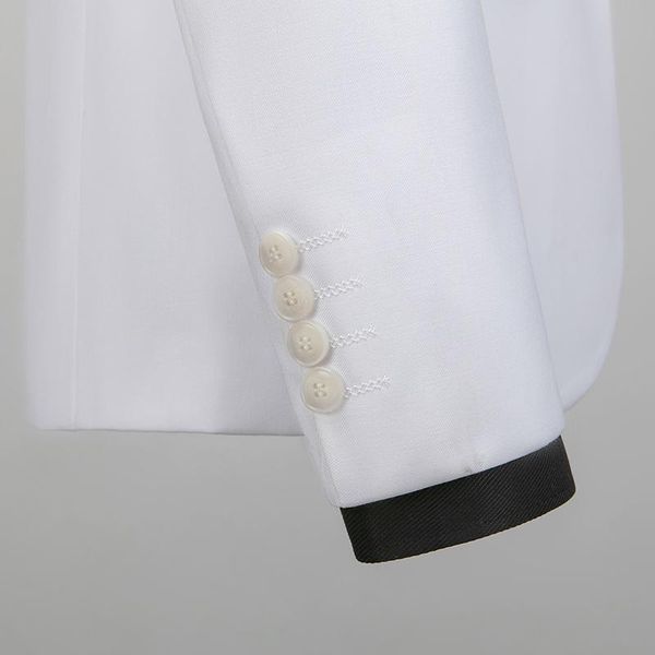 

men's suits & blazers casual fashion boutique solid color suit coat/men's slim fit business groom wedding blazer, White;black