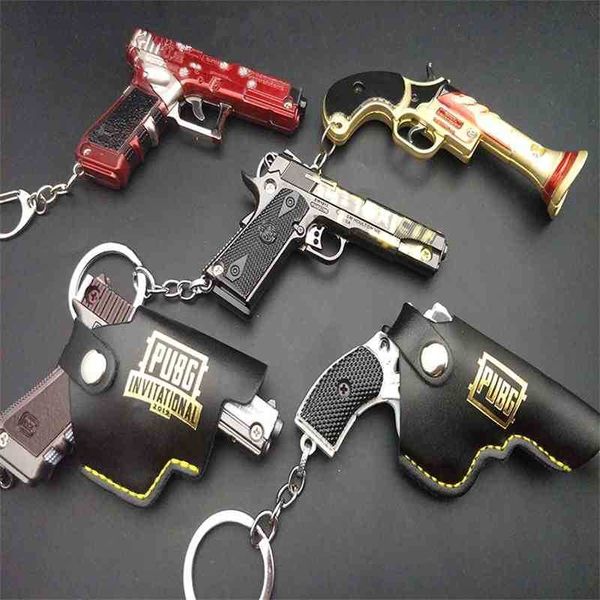 

jedi eating chicken peripheral weapon model desert eagle signal pistol alloy pendant with leather cover