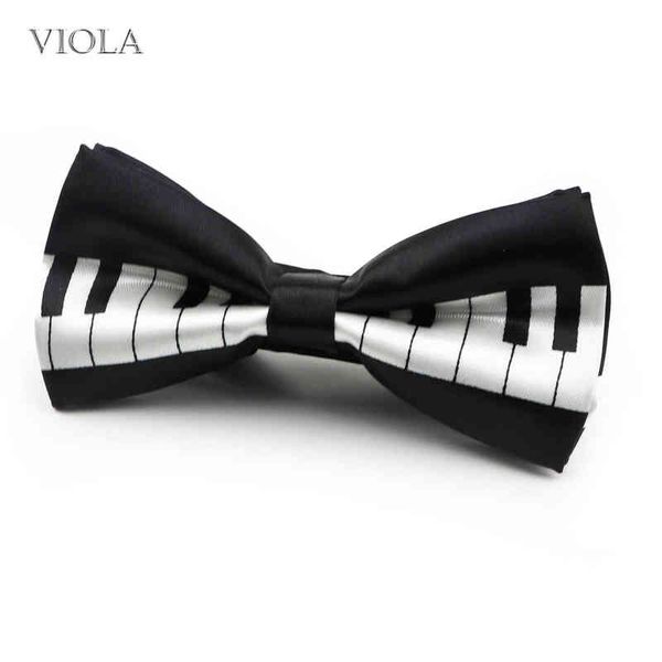 Pianoforte Stampato Farfalla Poliestere Liscio Papillon Donna Uomo Musica Party Performance Smoking Papillon Cravatta Camicia Accessorio Regalo Y1229