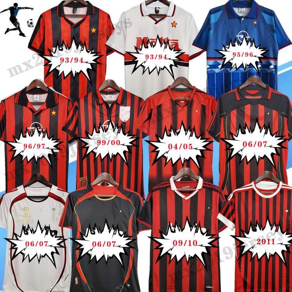 

2002 03 1994 1995 96 97 milan a retro soccer jerseys home away weah baggio baresi shevchenko kaka ronaldo gilardino 10 11 12 14 15 06 07 a c, Black;yellow