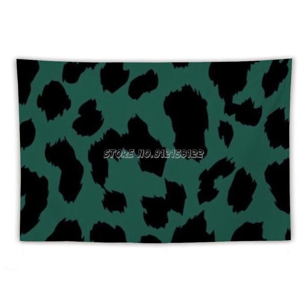 

tapestries green leopard tapestry wall hanging white black hippie dorm decor tapestr pattern cute flower summer nature g