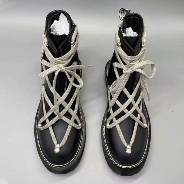 

boots man military punk trend winter high leather for men fq6j, Black