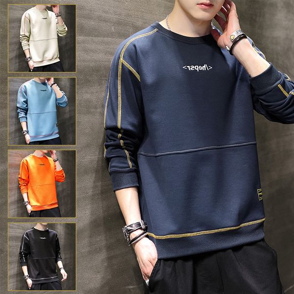 

autumn and men's loose plush thi cloth sweater trend winter long sve top, Black