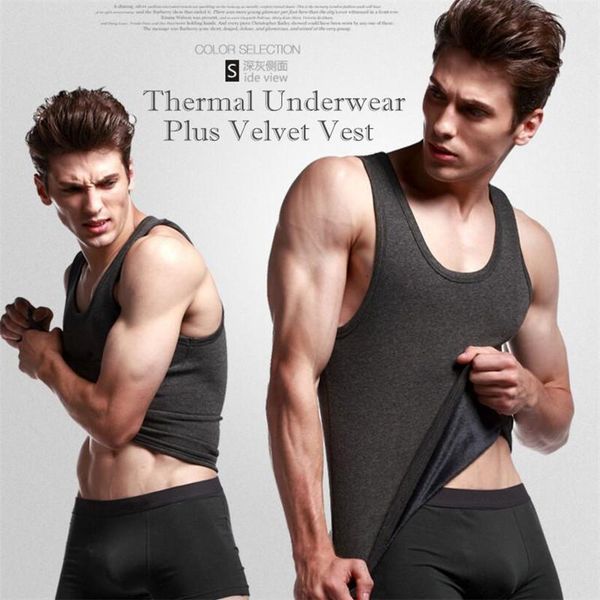 

men's body shapers men winter plus velvet&body sculpting thermal underwear ,o-neck slim bodywarmers vest,elastic tight warm vest,big ya, Black;brown