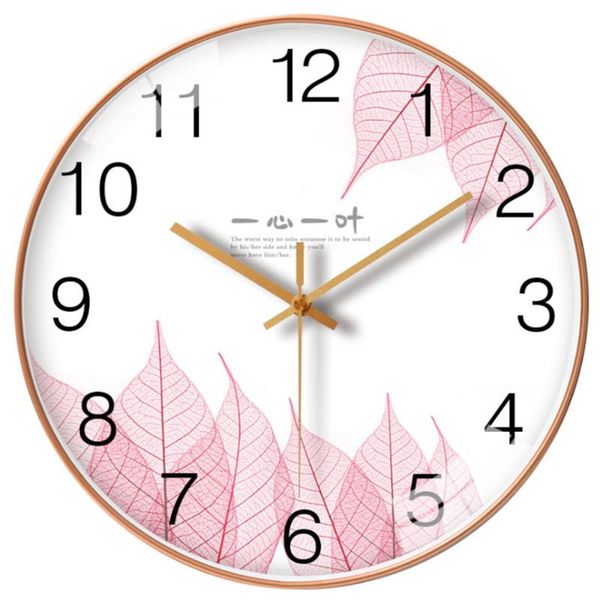 

inch silent wall clock office round art wallclock decoration modern landscape quartz hanging for living room home decor clocks