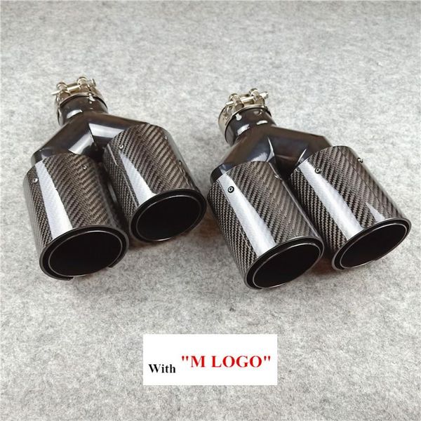 

motorcycle exhaust system one pair y model glossy black m performace style stainless steel pipe muffler nozzle tails for ///m dual tips