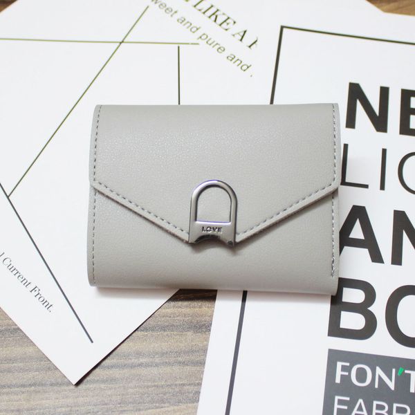 

wallet retro ladies metal heart-shaped fresh small new tri-fold short student qrmjj