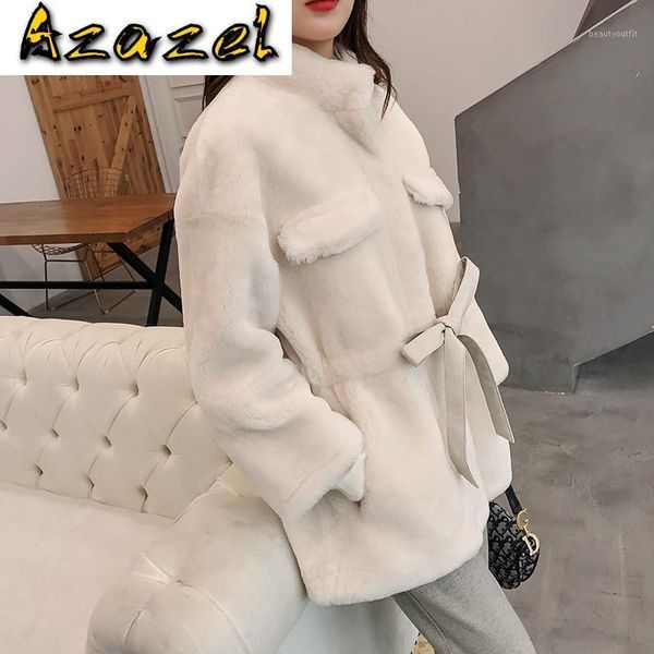 

women's fur & faux wool jacket autumn winter clothes 2021 real coat streetwear korean vintage women sheep shearling zt3161, Black