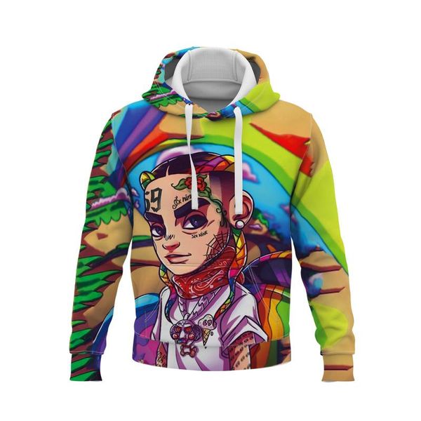 

men's hoodies & sweatshirts autumn printed rotary pattern pullover student 2021 fashion cool sport round neck hoodie european style, Black