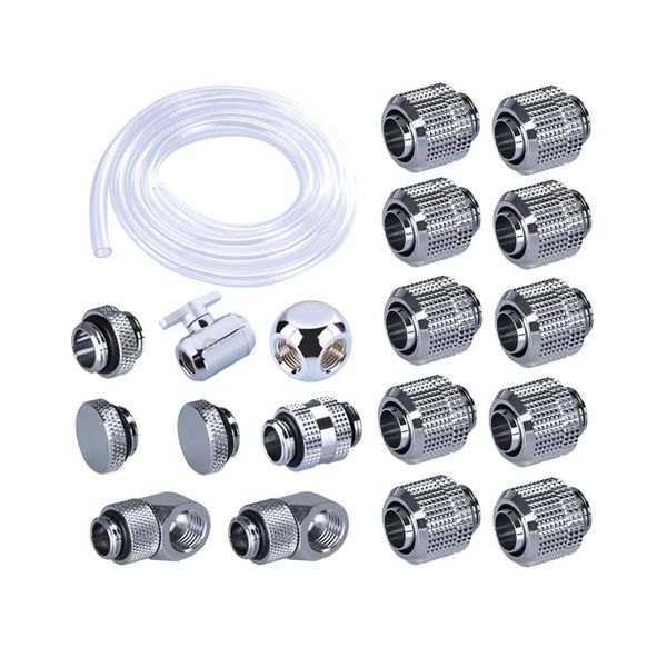 

fans & coolings azieru fitting kit use soft pipe hand compression connector joint + hose tube switch water cooling accessories