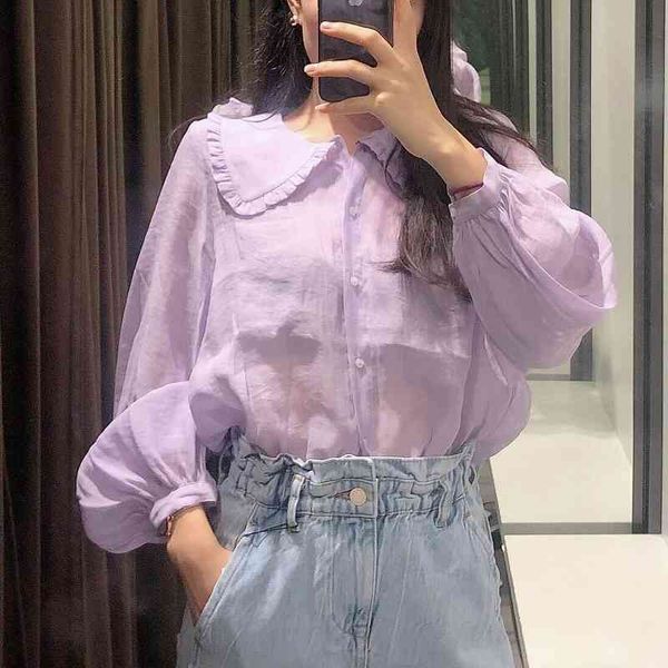

chic women shirt summer fashion long sleeve wide shirts modern lady wide blouse 210602, White