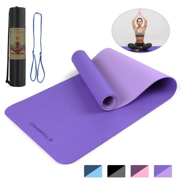 

72x24 in portable double dual-colored yoga mat thicken sports anti-slip exercise for fitness workouts mats